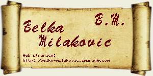 Belka Milaković vizit kartica